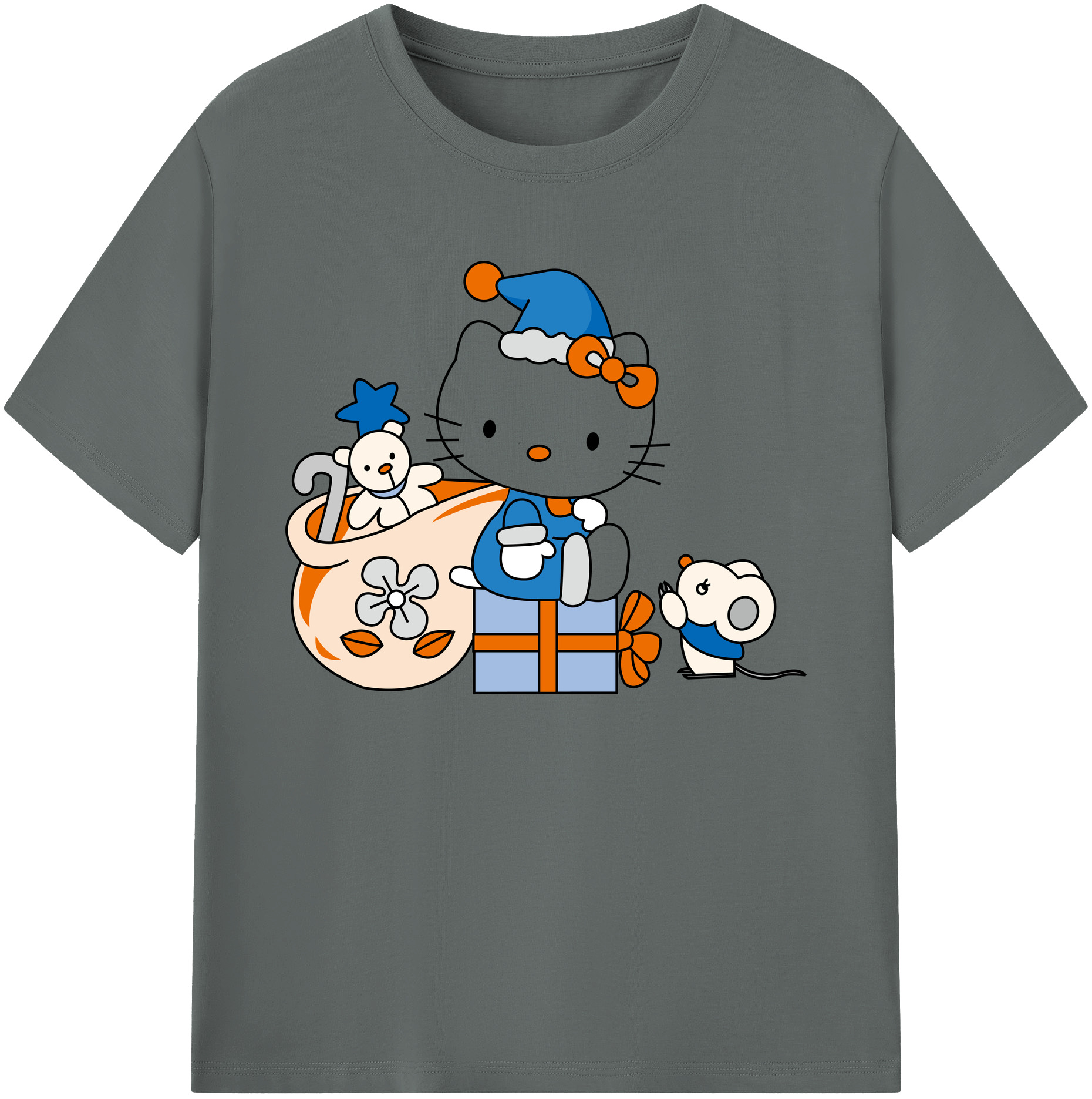 （画像用） Hello Kitty ハローキティ 綿100％ メンズ半袖Tシャツ｜肌触りやわらか＆通気性